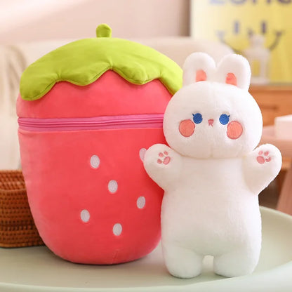 Strawberry Bunny Pillow Plush